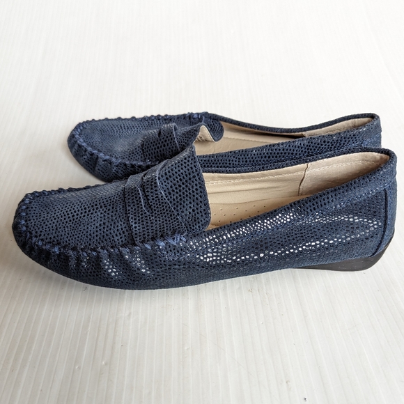 NINE WEST Hifiveff blue suede leather penny driving loafers - Picture 3 of 13